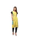 Yellow And Sky Blue Colour VT Printed Casual Wear Heavy Rayon Kurtis VT220